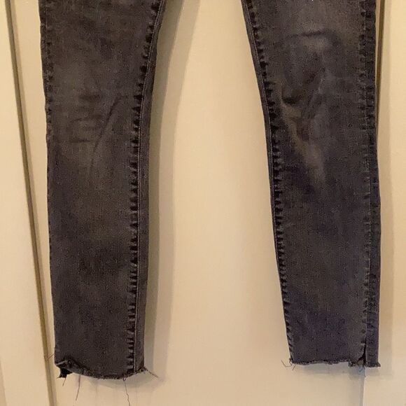 𝅺3X1 Denim Black High Rise Raw Hem Skinny Jeans Size 24 - Picture 7 of 8
